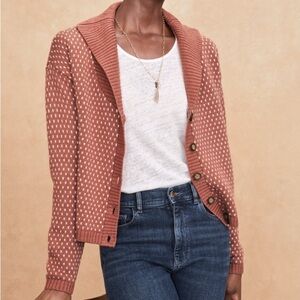 Garnet Hill Women’s Renee Wool Linen Blend Cardigan Size Small